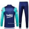 Sudadera De Entrenamiento Trajes FC Barcelona Cremallera De Cuarto 2021/22 Verde Azul - Hombre